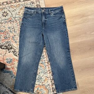 Express Dark Blue Women's Straight Leg Jeans